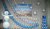 Оформление воздушными шарами Новогоднего зала «Атомэнергопроект», «Снеговик»
