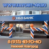 Оформление воздушными шарами открытия "НБД-банк"