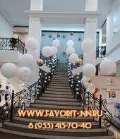 Оформление воздушными шарами фотозоны 18-летия клуба "World Class Пушкинский"