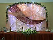 Оформление свадебного стола в стиле "Марсала"